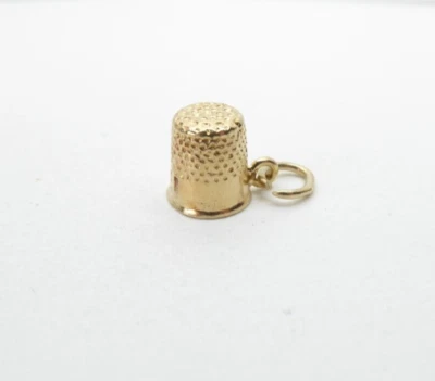 9ct Gold Charm Thimble Vintage Yellow Gold Traditional Gift Box - Image 1 of 4