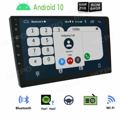 10.1" inch Android 10 Double 2 DIN Car Radio Stereo Quad Core GPS Navi Wifi PIP - Image 1 of 4