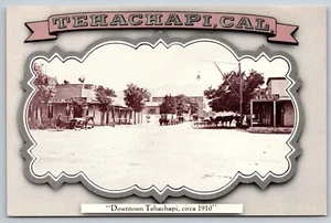 Postcard California Tehachapi Downtown circa 1910 Repro 5C - Picture 1 of 2