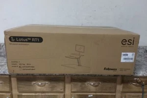 Fellowes ESI Lotus-RT1-BLK Black Sit-Stand Workstation - Picture 1 of 6