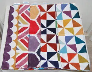 New WOMHOPE Set of 4 Multicolor Geometric Square Burlap Throw Pillowcases 17x17" - Picture 1 of 12