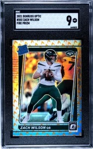 Donruss Optic Zach Wilson 2021 clasificación Novato Fire Emoji SP SGC 9 MT - Imagen 1 de 2