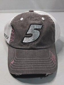 NASCAR Kasey Kahne #5 Women's Adjustable Hat Gray & White Mesh Back Baseball Cap - Picture 1 of 6