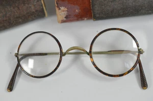 8. )) ANTIKE BRILLE / HORNBRILLE / NICKELBRILLE MIT SCHILDPATT OPTIK - Bild 1 von 8