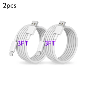 2pcs 3ft USB A to Type C Data Charging Cable for iPhone Samsung Huawei Android - Picture 1 of 10