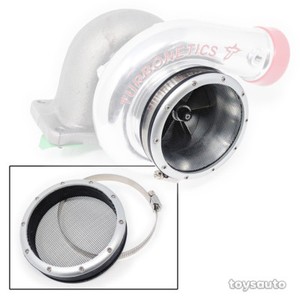 Rev9 Turbo Chager 4" Inlet Grill Protector Guard Cover w/ Clamp - Silver