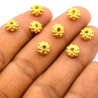 Cuentas espaciadoras Rondelle 8 piezas 8X4 mm enchapadas en oro de 18 k cuentas para hacer joyas Foto 1 de 4