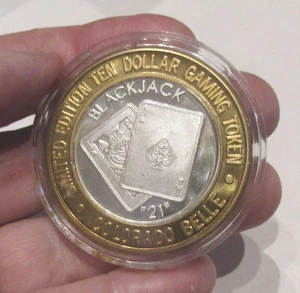 Ten Dollar Gaming Token, Colorado Belle Laughlin NV, im Plastiketui, 999 Silber - Bild 1 von 4