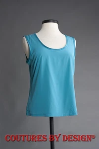 Camiseta sin mangas St John Knits Silk Shell verde azulado talla 6 nueva con etiquetas precio de venta sugerido por el fabricante $295 - Imagen 1 de 2