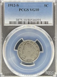 1912-S Liberty Nickel VG10 PCGS (#PA80546091) - Picture 1 of 2