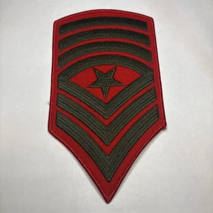 Iron Sew On Patch - Sergeant Major Service Alpha Chevron US Marines JJ - Picture 1 of 3