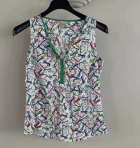 Blusa Banana Republic Gafas Multicolor Estampado Sin Mangas Talla Mediana  - Imagen 1 de 3