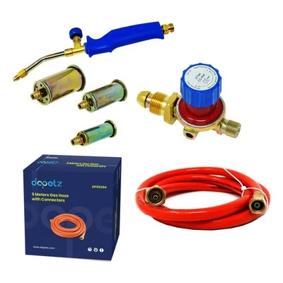 Propane Butane Gas Torch Burner Blow Plumbers Roofers Roofing Brazing Set UK - Image 1 of 4