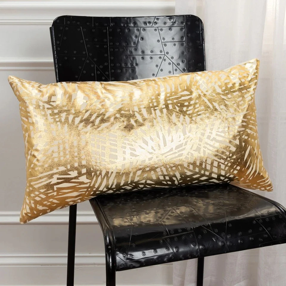 Gold Abstract Decorative Pillow Gold 14"x26" - Image 1 of 4