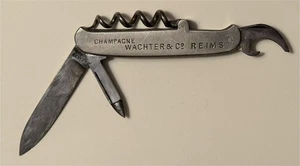 1920s A. Sarry Thiers Bartender Corkscrew Bottle Opener Knife Wachter & Co Reims - Picture 1 of 2
