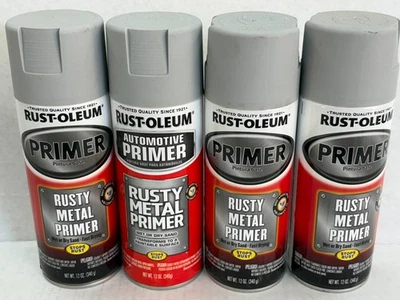 (4) RUSTOLEUM 249331 GRIS CLARO AUTOMOTRIZ OXIDADO METAL IMPRIMACIÓN ARENA HÚMEDA O SECA Foto 1 de 4