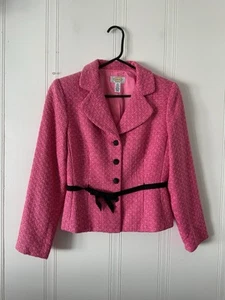 Talbots Women’s Pink Tailored Blazer with Notched Lapel Sz 6 Buttons - Picture 1 of 7
