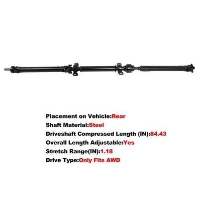 Rear Driveshaft Prop Shaft Assembly for Lexus RX300 11999-2003 3710048010 AWD - Image 1 of 4