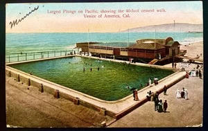 LARGEST PLUNGE on PACIFIC, VENICE - SANTA MONICA, CALIFORNIA Vintage Postcard - Picture 1 of 2