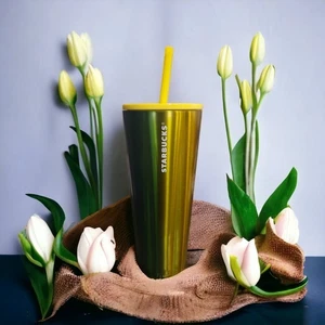 Starbucks Edelstahlbecher grün und gelb - Bild 1 von 8