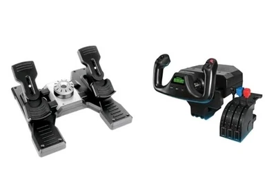 Logitech G Saitek Pro Flight Yoke, Throttle & Rudders Bundle - Image 1 of 4