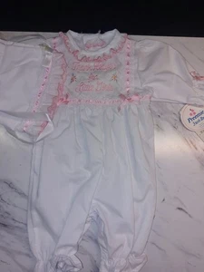 Vtg NWT Alexis Preemie  3-6 lbs Thank Heaven For Little Girls Jumper With Bonnet - Picture 1 of 8