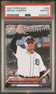 Miguel Cabrera Farewell Celebration 2023 MLB TOPPS NOW 942 PSA 10 POP 6 - Imagen 1 de 2