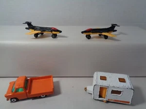 VINTAGE MATCHBOX S-2 JETS,FORD TRANSIT AND CARAVAN CAMPER RV LOT! - Picture 1 of 10