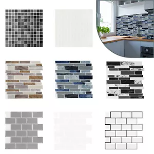 10X Selbstklebende Mosaik Marmor 3D Fliesen Wandaufkleber Fliesenaufkleber Dekor - Bild 1 von 20