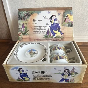 Paul Cardew Snow White Porcelain Tea Cups and Saucers (Set of 2) NIB - Picture 1 of 5