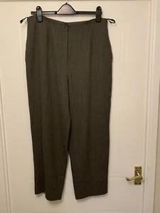 Pre Loved Vintage Laura Ashley Trousers Brown Wool Blend Sz 18 GC Made In Uk - Picture 1 of 17