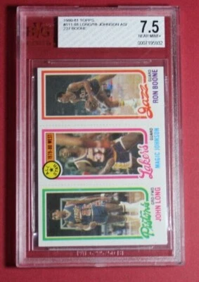 1980-81 TOPPS #111 LONG/MAGIC JOHNSON ALL-STAR/BOONE  BVG 7.5 NRMT+ - Image 1 of 2