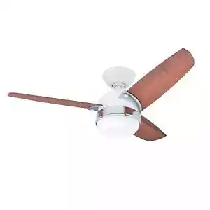 Small Ceiling Fan with Light 107 CM Nova White Walnut Fan Wall Switch - Picture 1 of 3