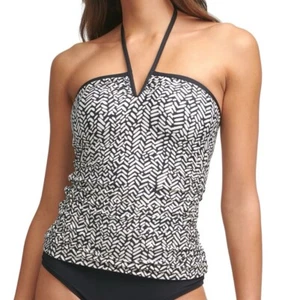 CALVIN KLEIN Women's Printed V-Wire Stretch Halter Tankini Swimsuit Top XL - Picture 1 of 6