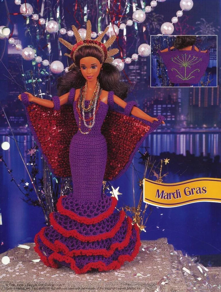 NEW ANNIES MARDI GRAS FASHION DOLL CROCHET CLUB OOP 1995 - Image 1 of 1