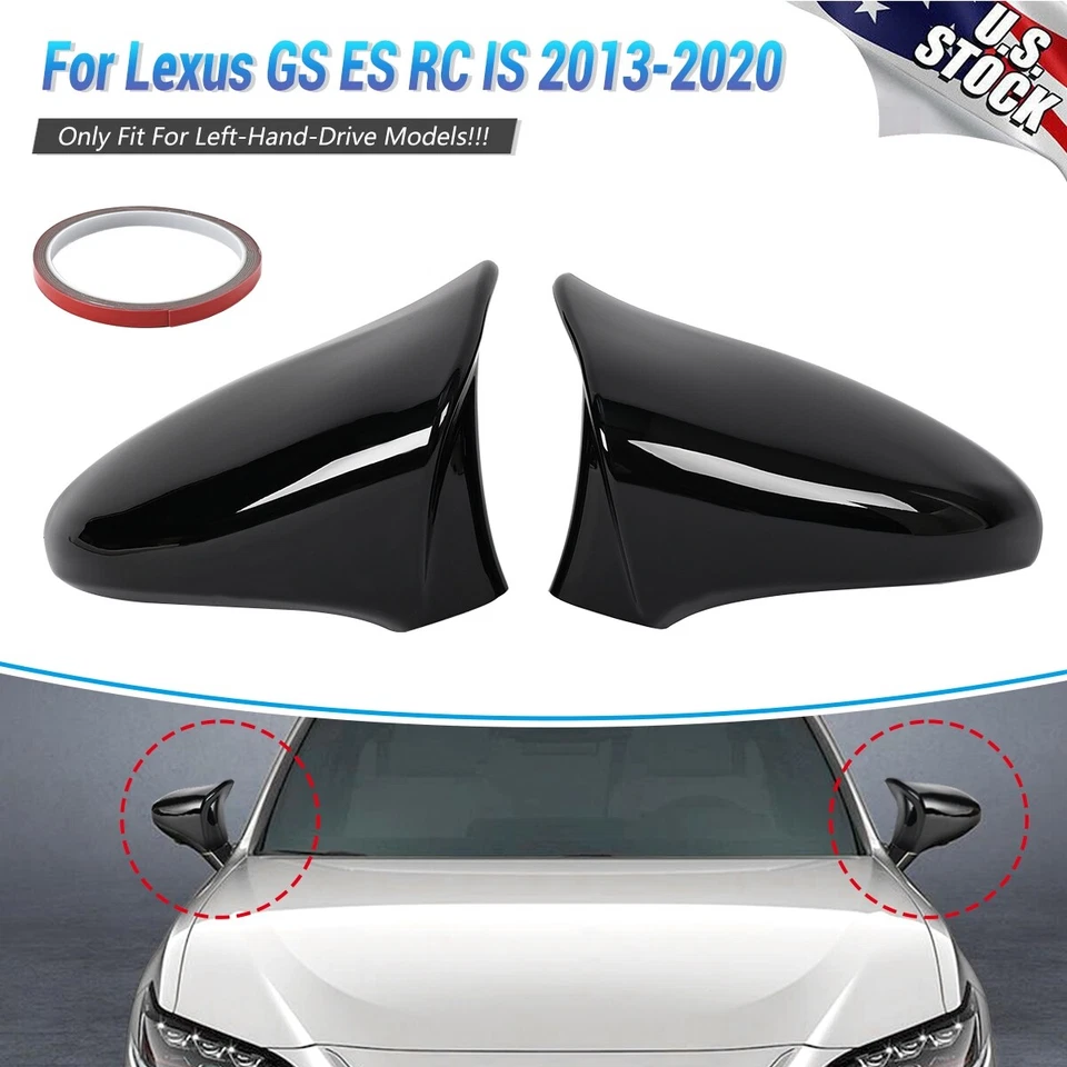Gloss Black Side Rearview Mirror Cap Cover Trim For Lexus GS/ GS F Sport 2012-20 Foto 1 de 4