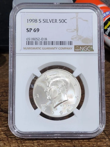 1998 S Silver Kennedy $1, NGC Graded SP 69, PLEASE READ THE DESCRIPTION, 018 Cover