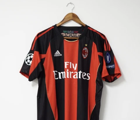 10/11 AC Milan CL Edition Home Kit  Jersey Vintage Ronaldinho 80 Soccer Cover