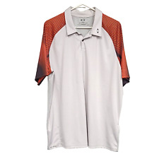Oakley Polo Shirt Men's XL Gray 100% Polyester Short Sleeve Regular Fit Golf Top