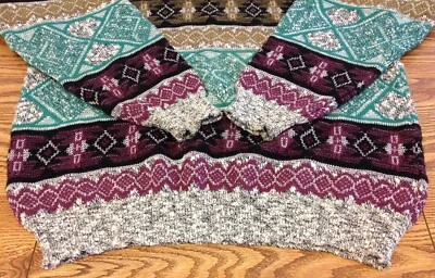 VTG 90s CC Sport Sweater Multicolor Nordic Ski Nylon Blend Mens Large Outdoors - Image 1 of 4