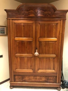 Mobile antico legno noce armadio dispensa due ante '800 - Foto 1 di 5
