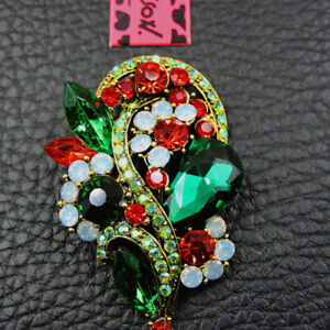 Betsey Johnson Women's Enamel Crystal Lovely Flower Charm Brooch Pin Gift