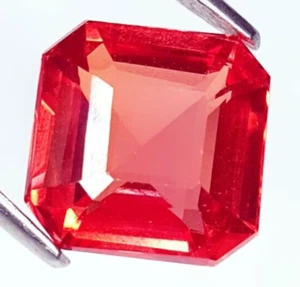10 Ct Certificato Zaffiro Naturale Padparadscha Pietra Preziosa Sciolta Taglio Quadrato Gemma O134 - Foto 1 di 12