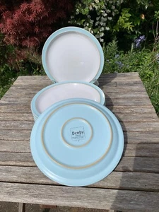 2 x DENBY BLUE LINEN 8.5" MEDIUM PLATES (4 pairs available - 8 plates) - Picture 1 of 3