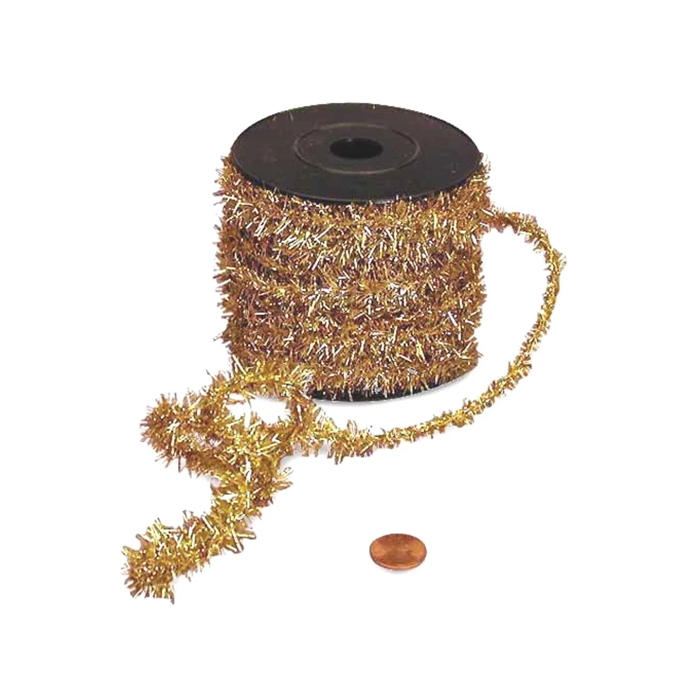 Gold Metallic Chenille Wired Tinsel Cord - 1/2in. x 10 Yds (pm4853127) - Image 1 of 1