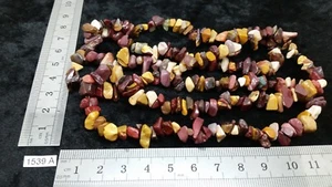 Collier baroque chips JASPE MOKAITE 90 cm long mineraux lithotherapie reiki - Picture 1 of 1