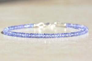 Genuine Top Quality Tanzanite Faceted Beads 3-3.5 MM Beaded Bracelet 7"
