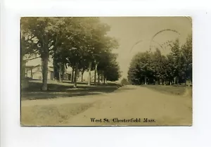 Postal con foto real Chesterfield MA Mass RPPC, vista de West Street, casas, 1909 - Imagen 1 de 2
