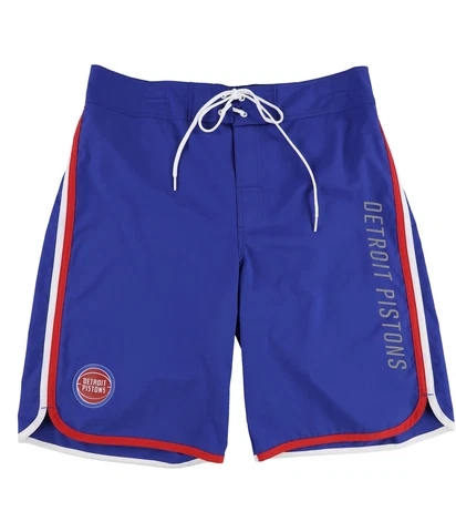 G-III Sports Mens Detroit Pistons Swim Bottom Trunks, Blue, Large Cover