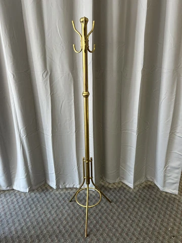 Vintage COAT RACK Hollywood Regency brass metal mid century hanger stand hall Cover
